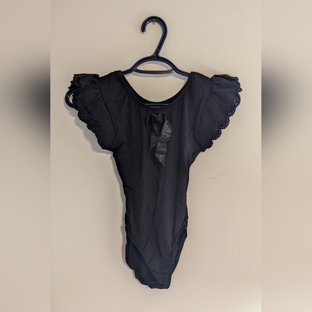 Jacques Moret Black Leotard Body Suit  - Girls Large